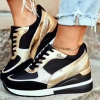 womens sports shoes 2022 new spring autumn vulcanized flats shoes lace up womens platform wedge sneakers walking mujer zapatos