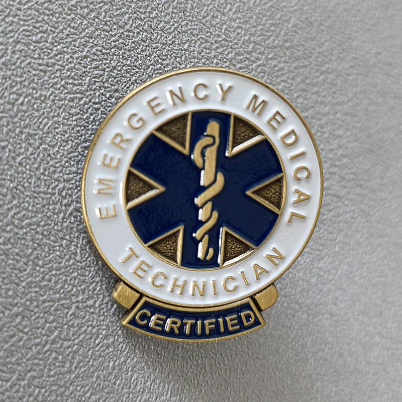 Forge EMT Star of Life Certified Brooch Pins Enamel Metal Badges Lapel Pin Brooches Jackets Jeans Fashion Jewelry Accessories | Украшения и