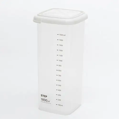 1800ml 1 шт. прозрачная пластиковая коробка уплотнение портативный ящик для хранения с крышкой и измерительная чаша кухонные контейнеры для хранения пищевых зерен - Цвет: 1800ml
