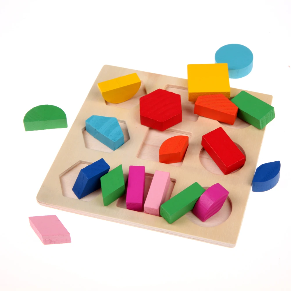 

Wooden fraction shape puzzle toy for Montessori early educational learning