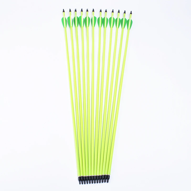 

12pcs Hunting Compound Bow Archery 30 Inch Spine 500 Carbon Arrow Bolts+ 6pcs ID6.2mm LED Lighted Archery Arrow Nock