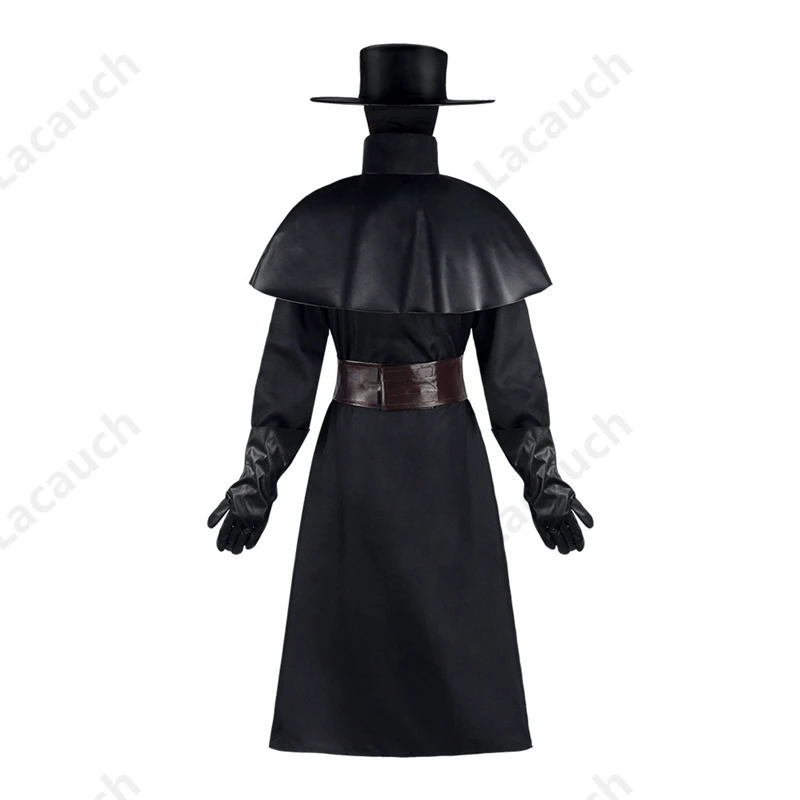 Халат на Хэллоуин средневековый с капюшоном костюм Чумного доктора маска