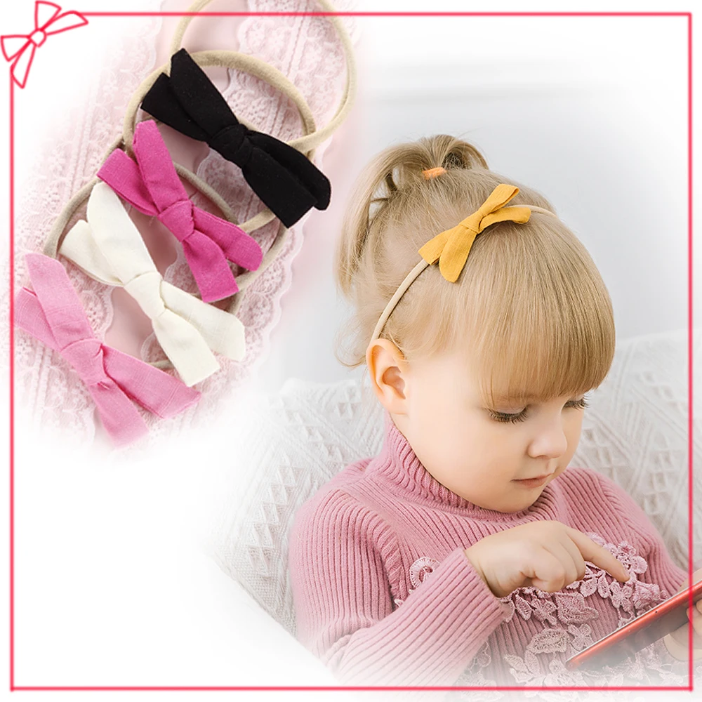 4 шт. новые элегантные повязки на голову для девочек с бантом эластичные