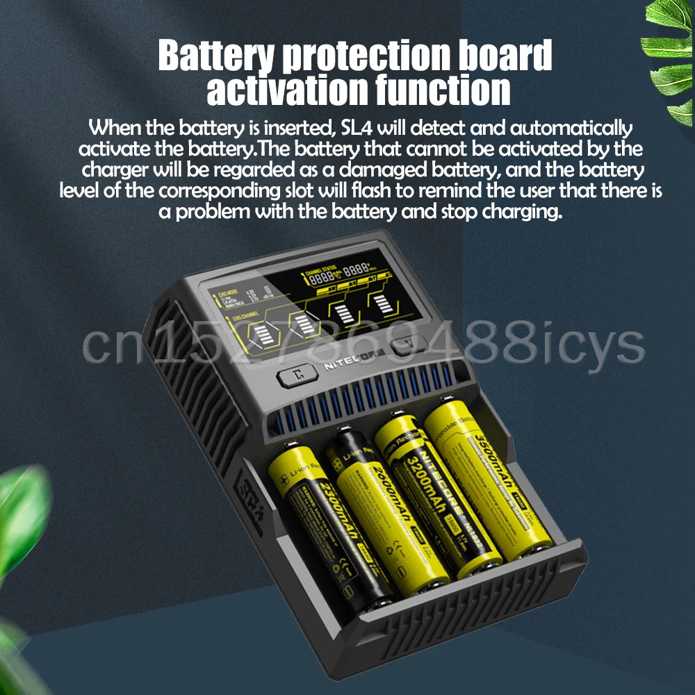 Интеллектуальное зарядное устройство Nitecore SC4 SC2 с более быстрой зарядкой четыре