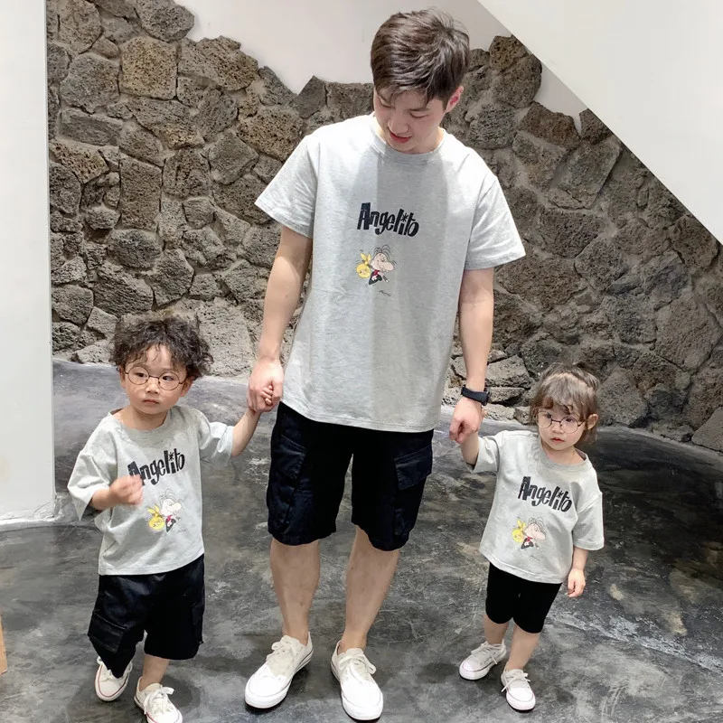 

Family Matching Outfits Summer Clothes T-Shirt Parent Child Outfit Mother Daughter And Boy Shirts Clothing Family Suit