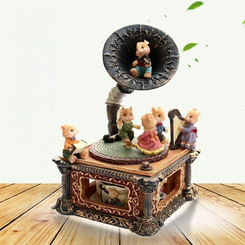 Ностальгический граммофон в стиле ретро музыкальная шкатулка украшения для дома