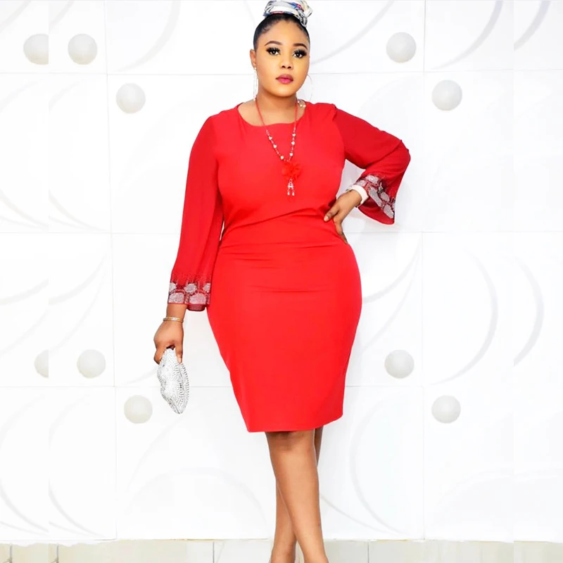 

2021 New Africa Women red Dress