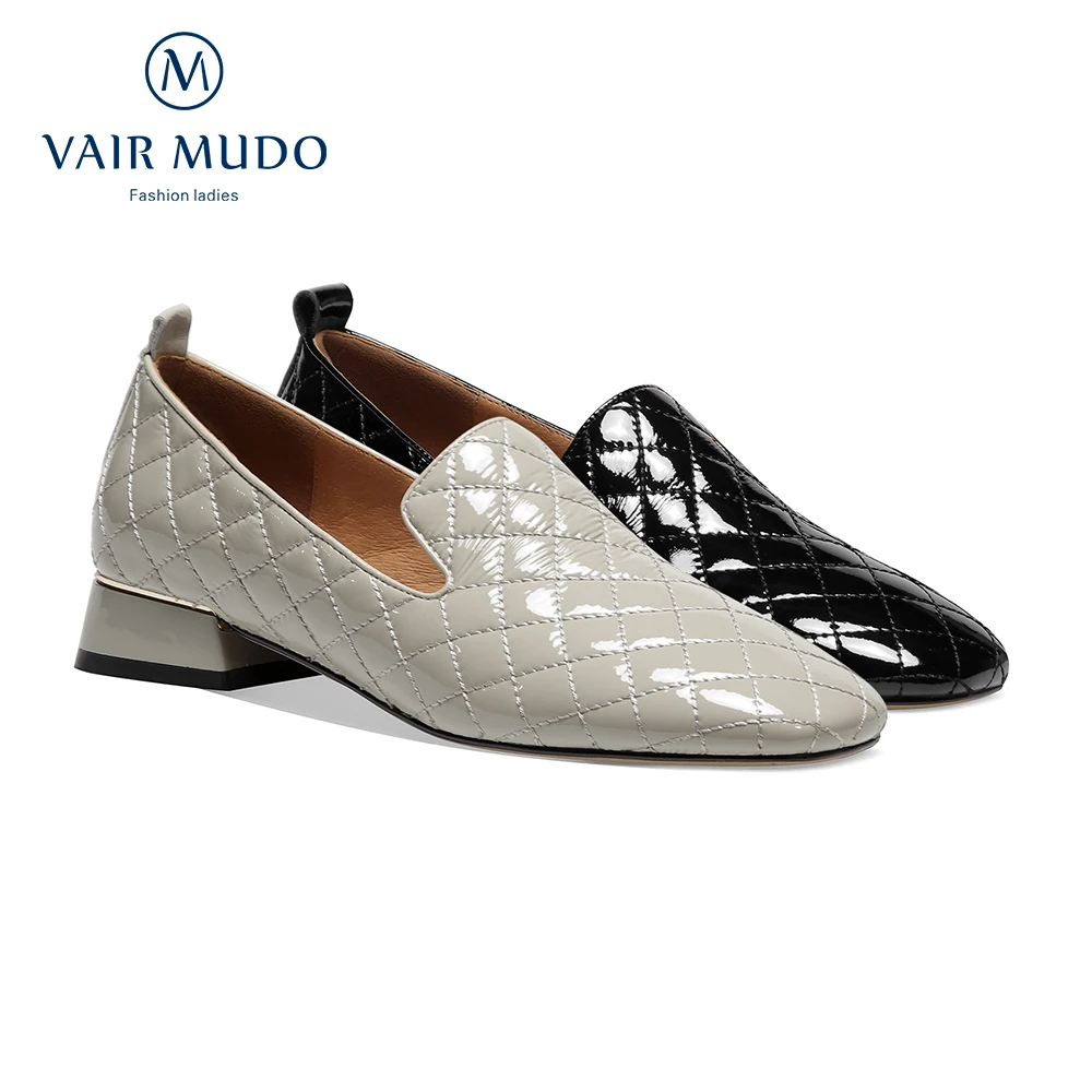 

Женские туфли-лодочки VAIR MUDO, элегантная женская повседневная обувь для офиса и работы, черные, серые туфли-лодочки с шитьем, женская обувь