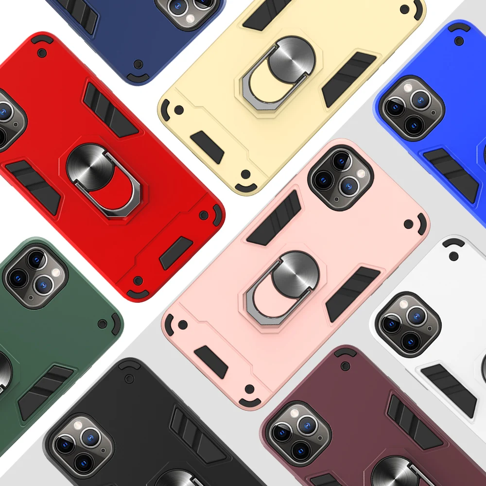 Защитный чехол с кольцом для MOTO G8 PLUS задняя крышка Play One магнитный держатель карт