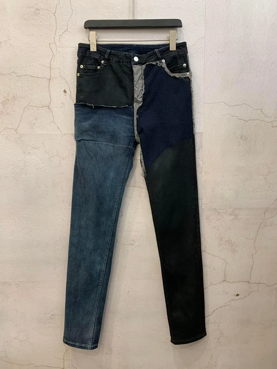 19ss Owen Seak, мужские джинсы, хлопок, готический стиль, мужская одежда, Осенние прямые мужские одноцветные Джинсы, Брюки