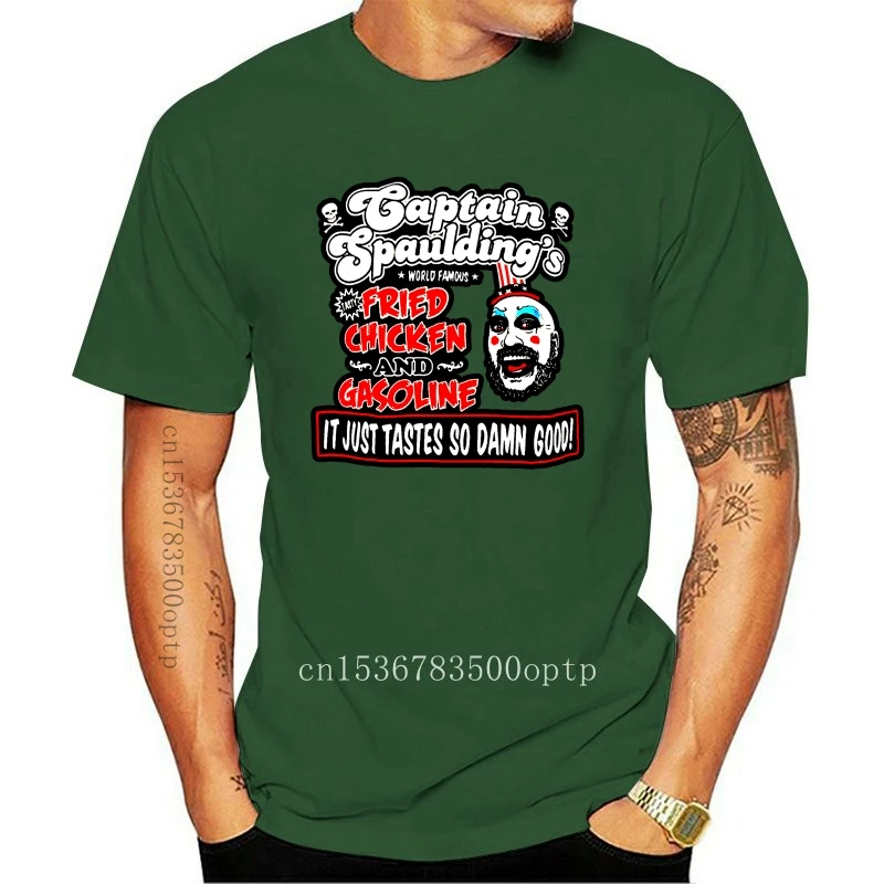 

Новые мужские черные топы с логотипом CAPTAIN SPAULDING бензина, футболка, размер S M L XL 2XL 3XL Harajuku, забавная футболка