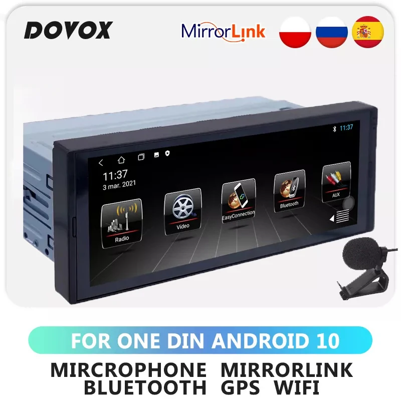 

DOVOX 1 Din Car Android Multimedia Player 6.9 Inch Touch Screen Bluetooth Autoradio Stereo Video GPS WiFi Universal 1din