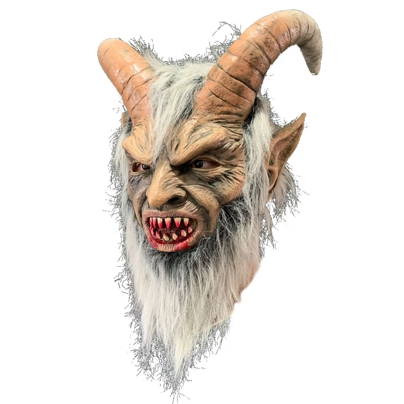 Страшная маска демон дьявол рог латексные маски Хэллоуин кино косплей украшение