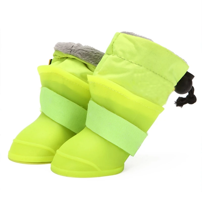 Домашние питомцы собаки зимние ботинки для дождевой погоды Нескользящие