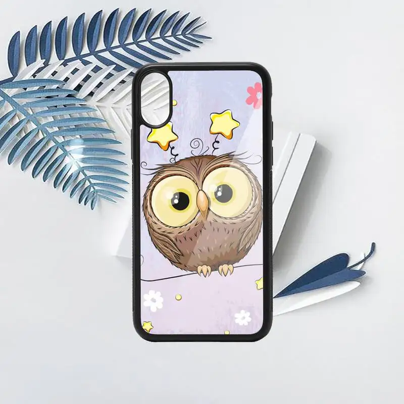 

OWL cute cartoon animal fashion Phone Case PC for iPhone 11 12 pro XS MAX 8 7 6 6S Plus X 5S SE 2020 XR Anti-fall cover