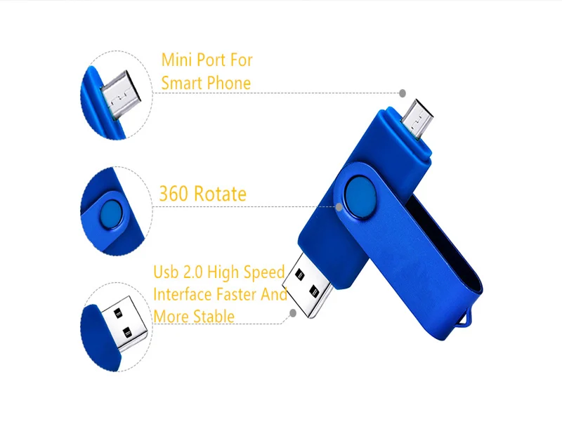Металлический Usb флеш накопитель OTG 4 ГБ 8 16 32 64 128 ГБ|USB флэш-накопители| |