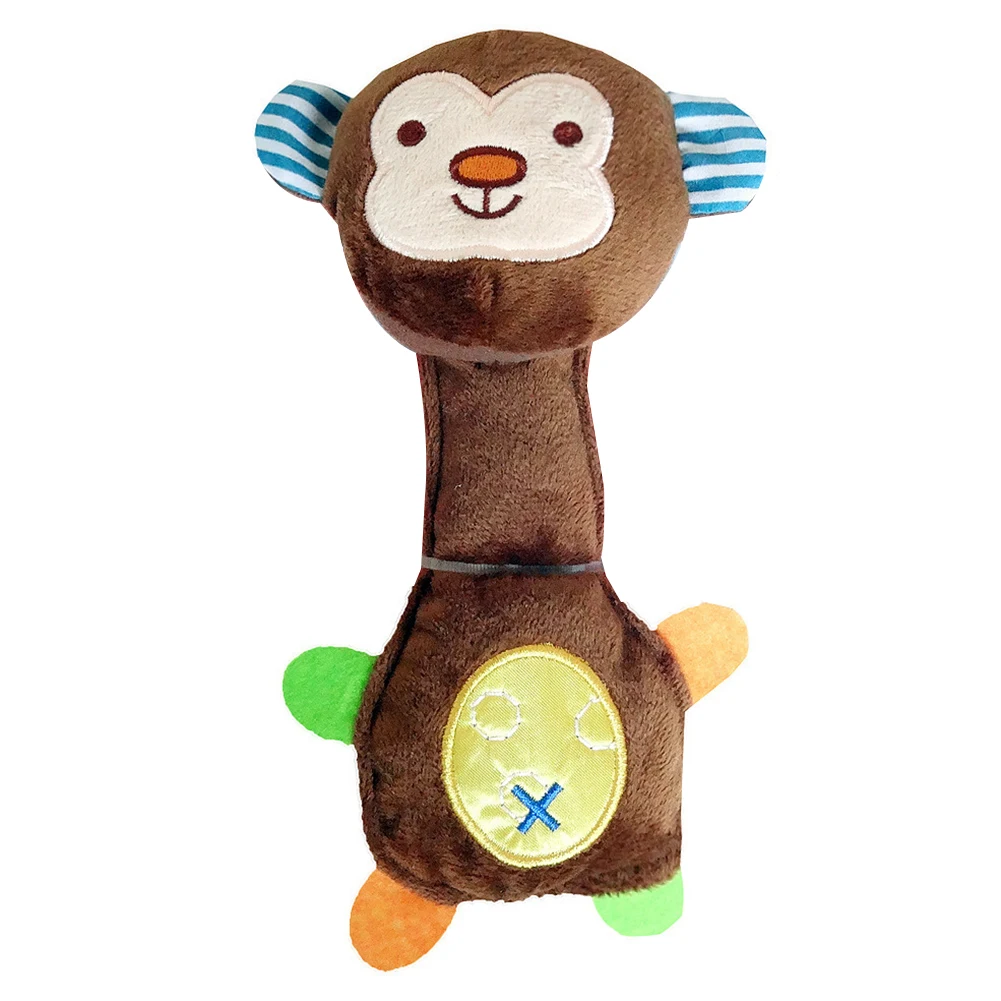 

Baby Rattle Toy Plush Giraffe Animal Doll Baby Hand Rattle Graping BB Stick Educational Toy Soft Hand Bell Toy kid ring/bed bell