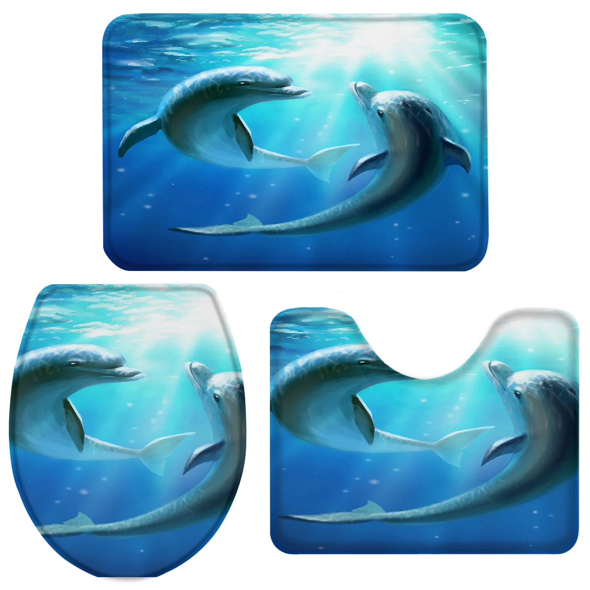 Набор из 3 предметов для ванной набор влюбленных дельфинов подводный морской