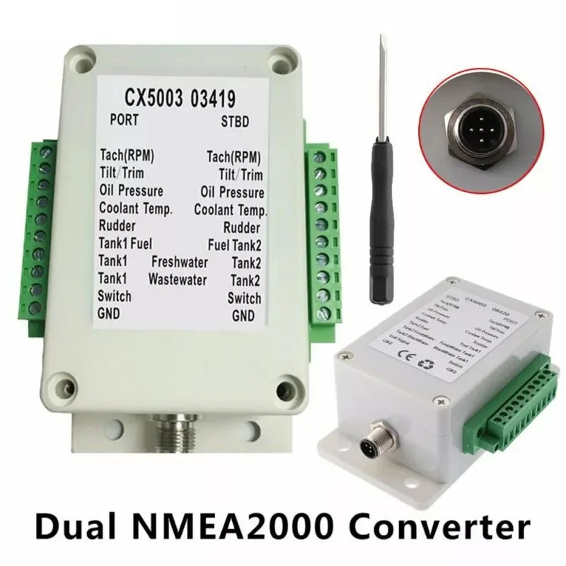 Двухканальный NMEA2000 преобразователь N2K 0-190 Ом до 18 датчиков для морской яхты |
