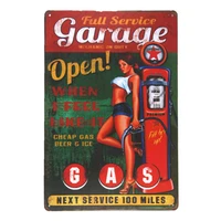 garage open gas wall plaque word art antique tray home decor pin up poster coffee signs for wall