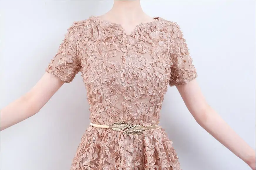 Элегантное кружевное вечернее платье цвета хаки простое до пола для выпускного