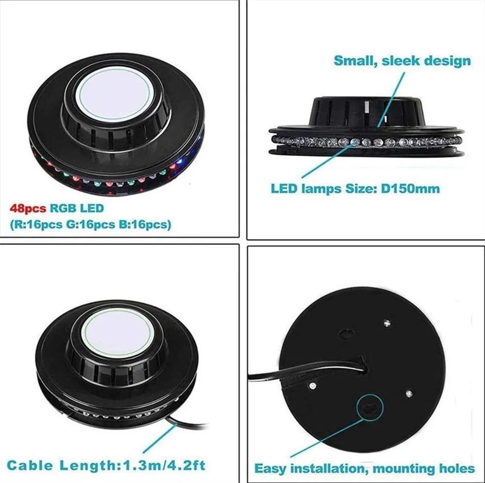 Миниатюрный RGB лазерный сценический светильник в виде подсолнухов 48 светодиодов