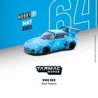 tarmac works 164 rwb 993 rauh passion 9 blue model car