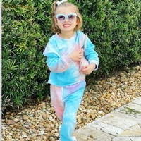 baby girl boy cotton clothes set tie dye hoodie and jogging 2pcs infant toddler child sport set loungewear spring autumn 1 7y