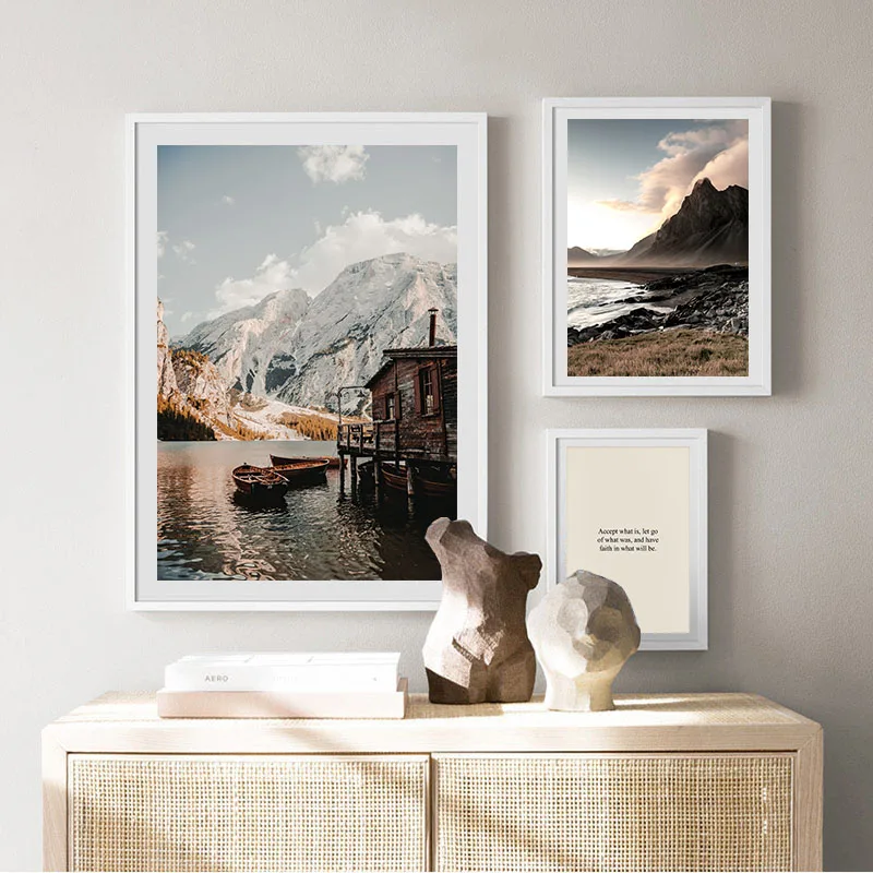 Настенная картина с изображением природы и гор настенное украшение в