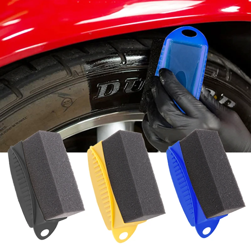

Car Tire Polishing Cleaning Sponge Brush Washing Tool with cover auto Wheel Waxing Maintenance Accessories
