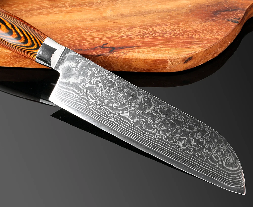 Кухонный нож 7 дюймов шеф повара японский универсальный сантоку инструмент для