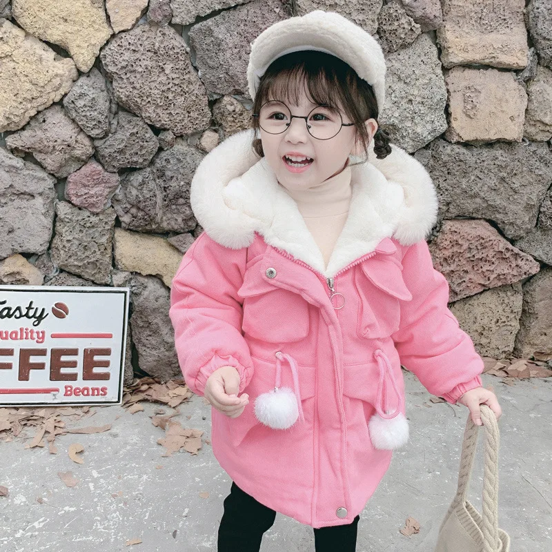 Милые детские куртки для девочек 2 7 лет зимнее пальто верхняя одежда маленьких