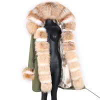 2021 waterproof winter jacket women long parka real rabbit fur coat natural raccoon fox fur collar hood warm streetwear