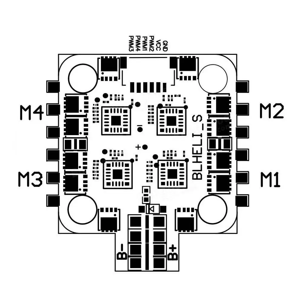 Hobbylan 4 в 1 15A 2-4S Blheli_S Dshot600 бесщеточный ESC для радиоуправляемого дрона FPV Racing 20x20mm |