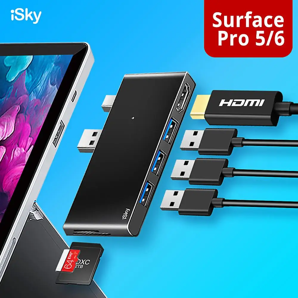 ISky для Microsoft Surface usb хаб Pro5 Pro6 Pro2017 расширение USB HDMI совместимый SDTF Mini DP Внешний Pro