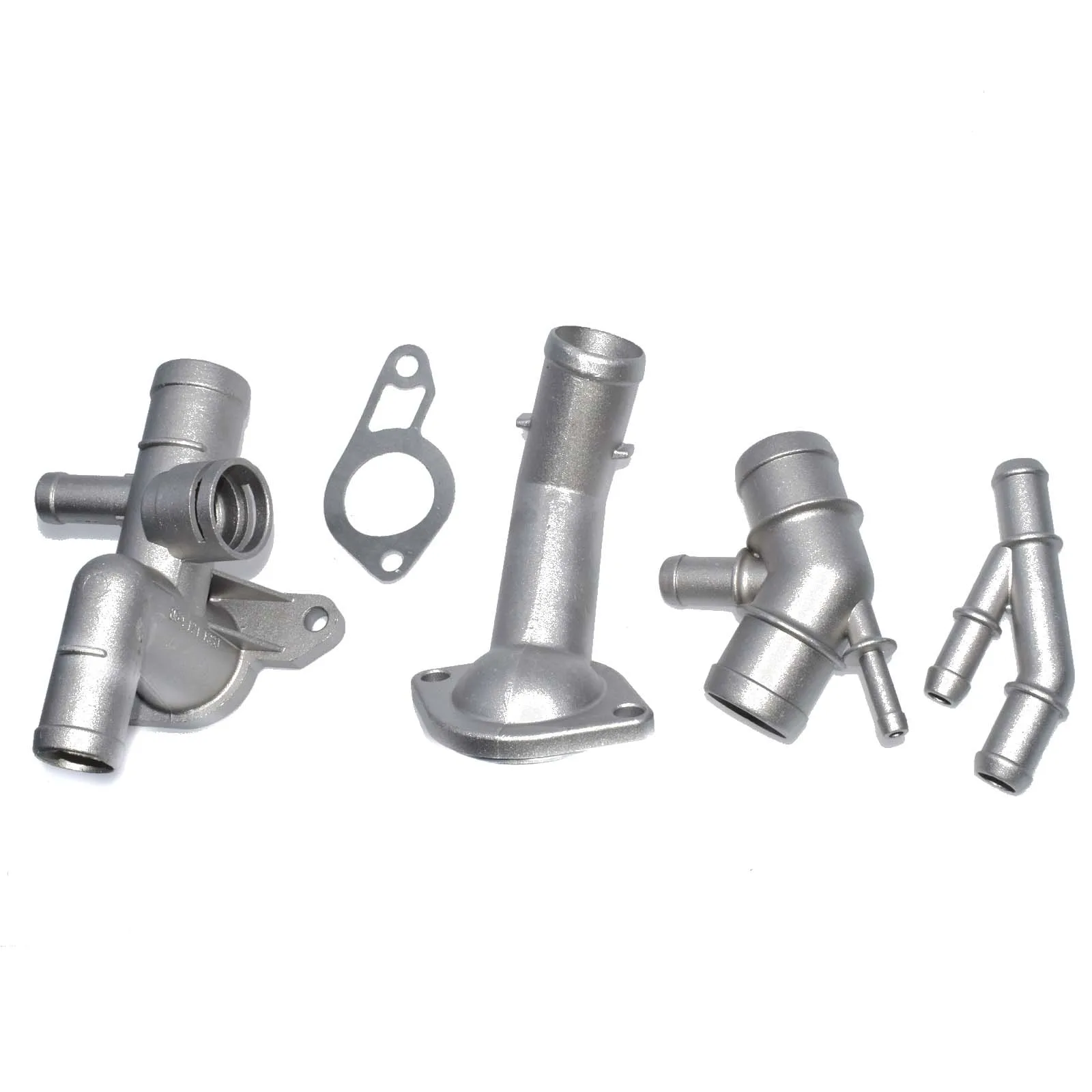 Kit 001 Aluminum Coolant Thermostat Radiator Water Flange Pipe Connector For Audi VW A3 TT Skoda Seat Bora Golf Jetta 1.8T 1J0121087C - Цвет: Kit 001