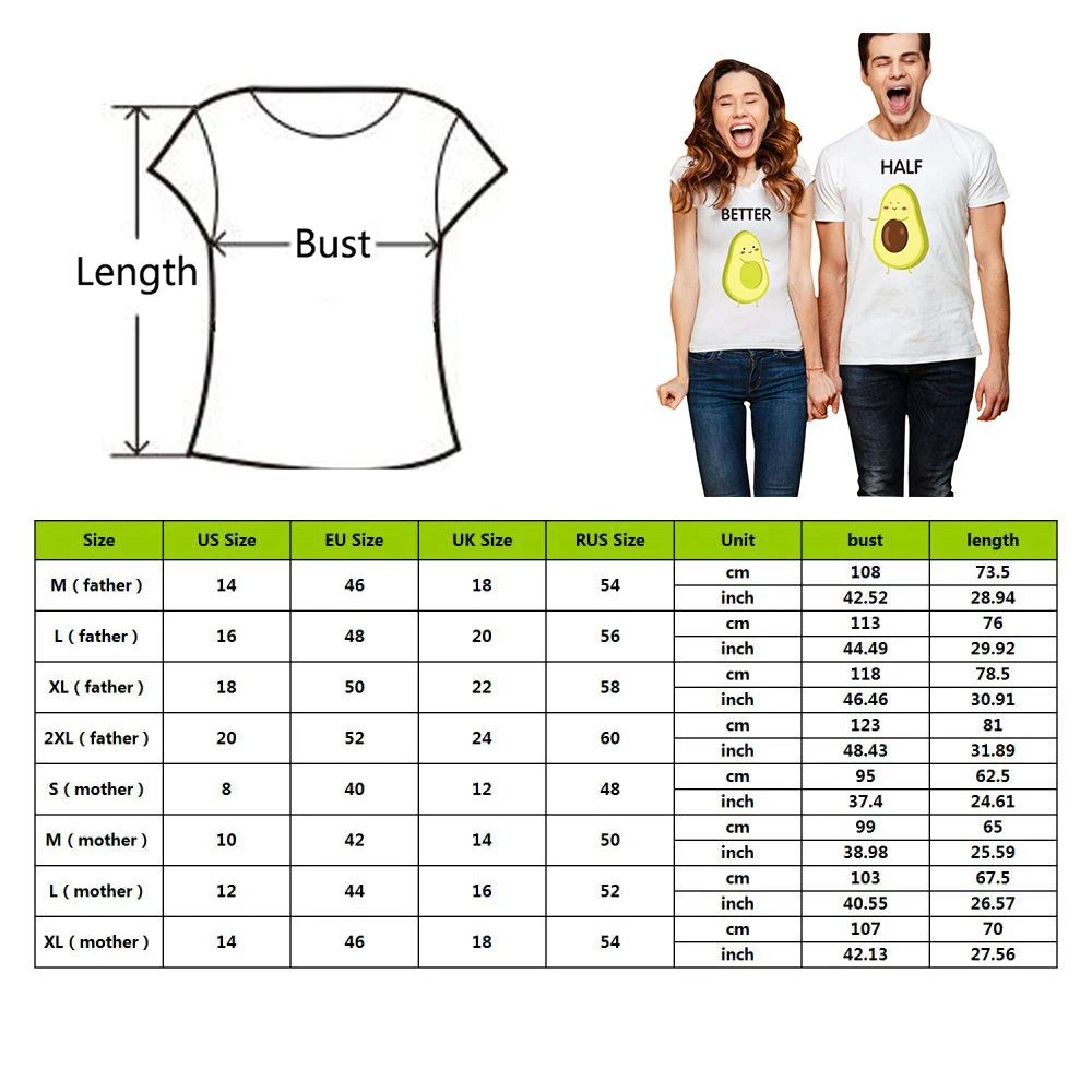 OEAK/Семейные комплекты парные футболки с коротким рукавом и принтом авокадо для