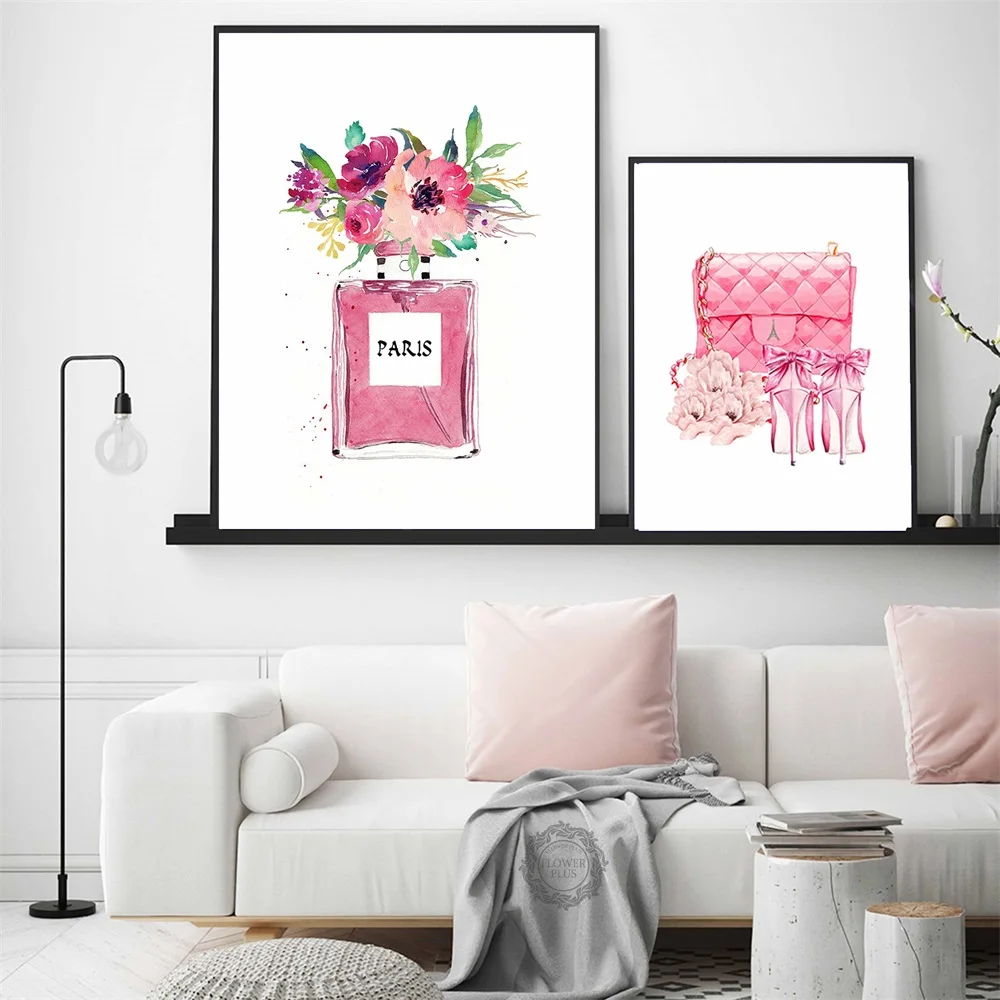 Современный настенный Декор для дома флакон духов Картина на холсте кокосовые