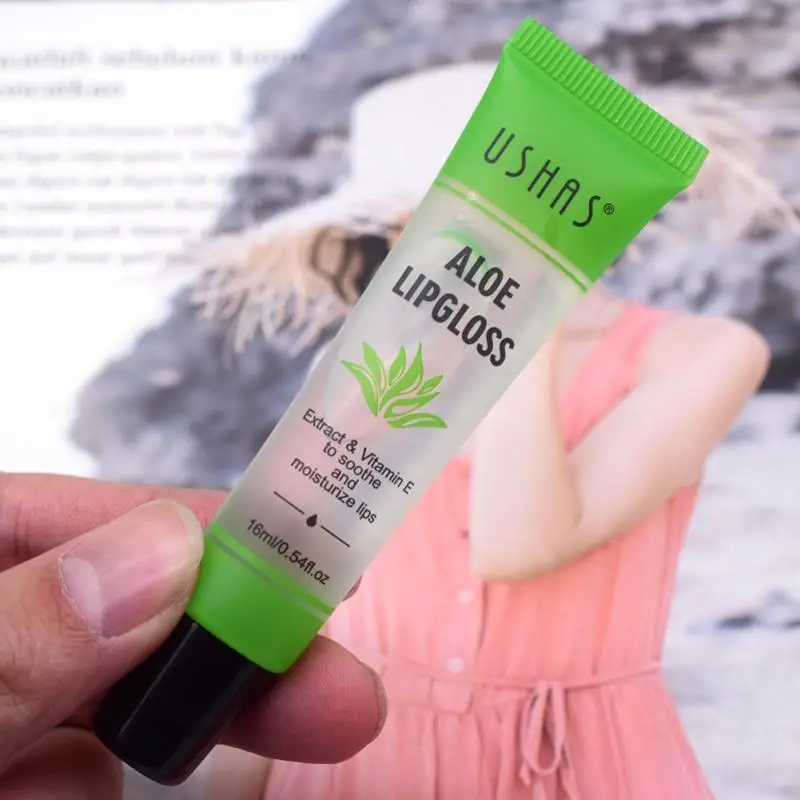 16 г Увлажняющий блеск для губ Алоэ Вера натуральный стойкий водостойкий Макияж