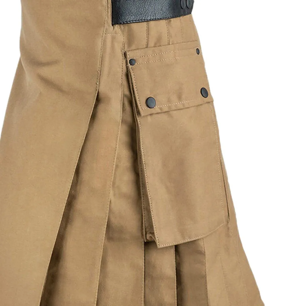 

Mens Medieval Vintage Kilt Scotland Gothic Kendo Pocket Skirts Scottish Clothing Pleated Skirt Pants