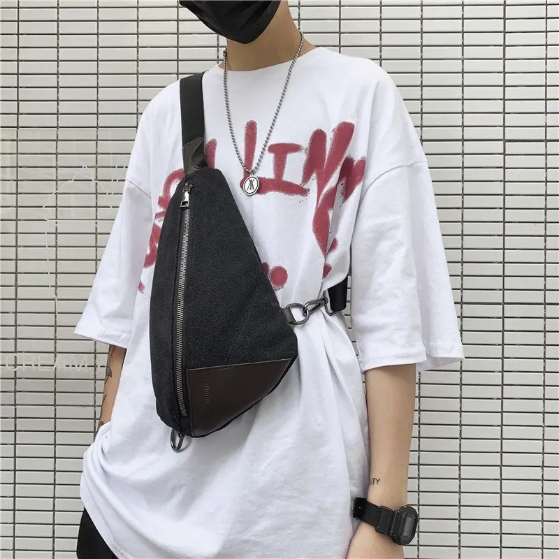 Дорожная нагрудная сумка для мужчин повседневная Холщовая Сумка однотонная