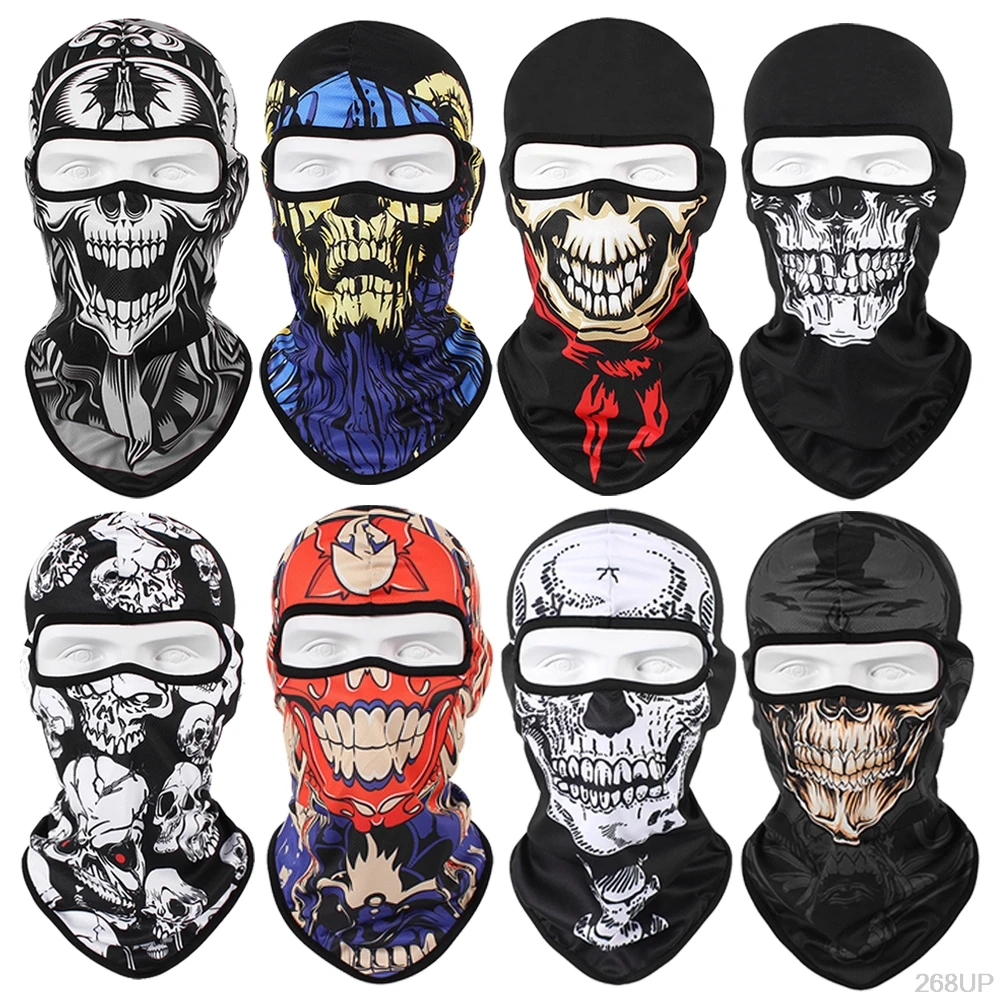 Маска для мотоцикла HEROBIKER, Балаклава, мотоциклетный костюм с черепом, банданы, маска для Хэллоуина, маска для лица с изображением призрака, маска для ресниц, мото
