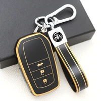tpu car remote key case cover shell fob for toyota corolla rav4 camry 70 prado rav 150 key bag keychain protect set