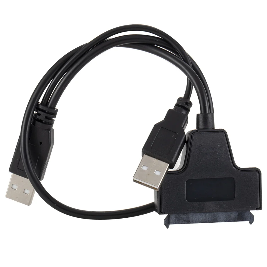 USB к SATA 2 0 до 5 дюймовый жесткий диск 7 + 15 pin кабель адаптер для SSD и HDD USB2.0 powersupp |