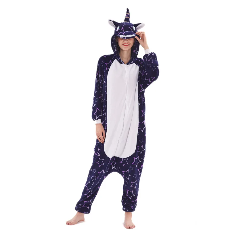 Женская пижама комбинезон в виде единорога кигуруми галактика Пегас унисекс