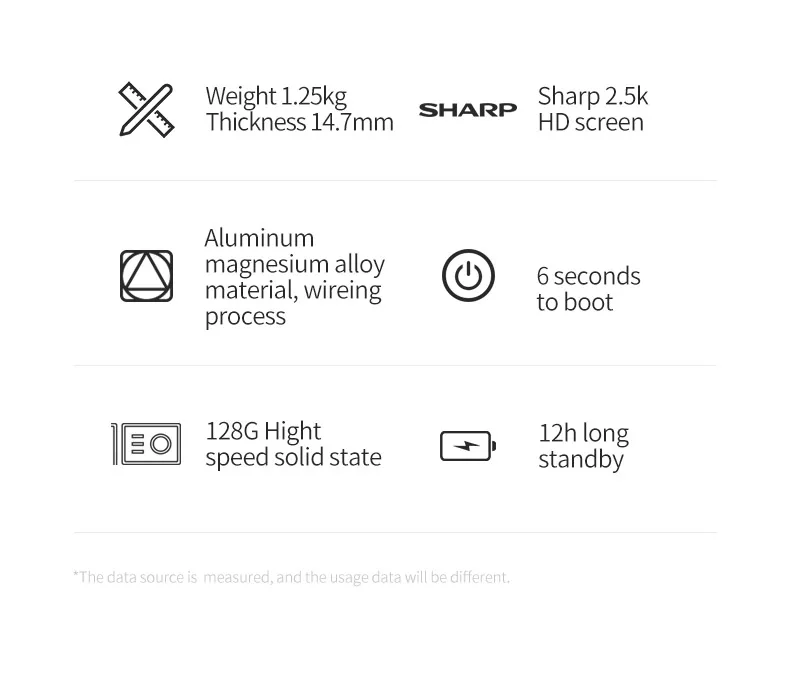 MAIBENBEN JinMai5 Ноутбук 13,3 дюймов Intel Kaby Lake 4415U 4G ram 128G SSD DOS с 2560*1440 Sharp UHD ips