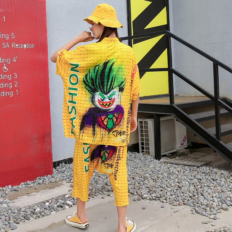 Vefadisa Модный женский комплект размера плюс с мультяшным принтом лето 2020 женская