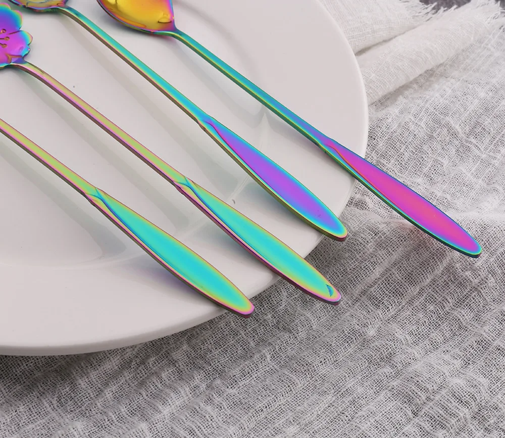 Длина круглой формы из нержавеющей стали молочный кофе ложки Десерт Мороженое