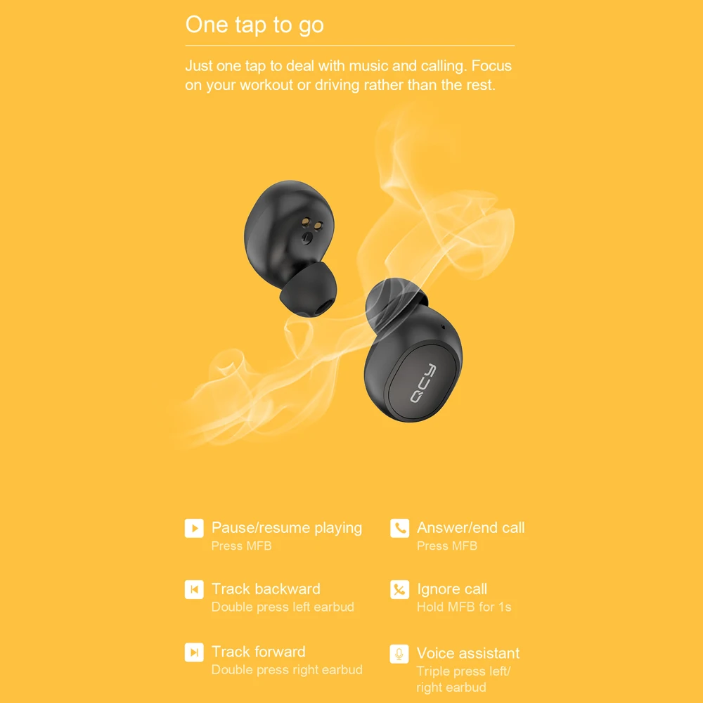 

Xiaomi QCY M10 TWS Earphone True Wireless Bluetooth 5.0 Earbuds App Control IPX4 Waterproof Sport Headsets For iOS Android Phone