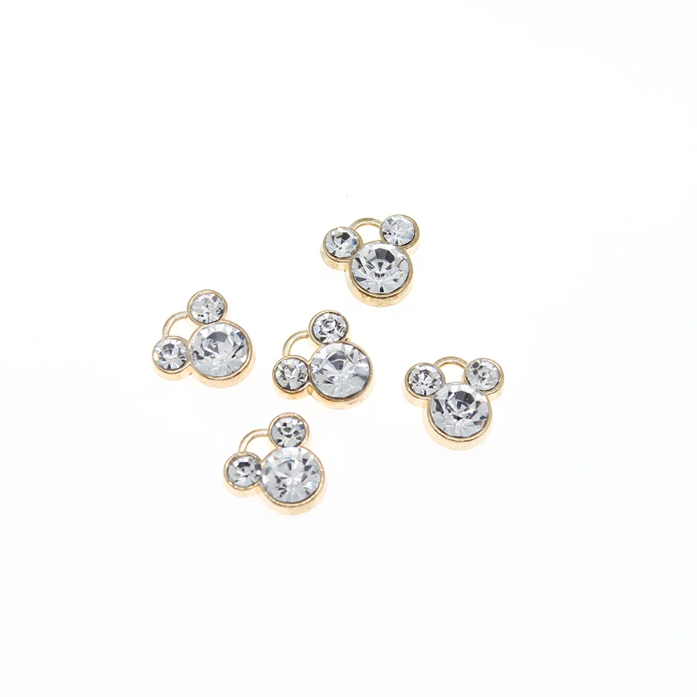 10 шт.-13 мм мультяшная голова мыши критальный камень-талисман подвеска для сережек